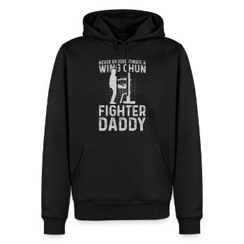 Never underestimate a Wing Chun Fighter daddy - Männer Premium Bio Hoodie - Schwarz - Vorne - Nico (187cm)