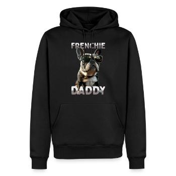 Frenchie Daddy Papa Fête des Pères Dogue Allemand - Sweat à capuche Premium bio Homme - noir - Devant - Nico (187cm)