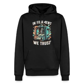Ingénieur 3D en impression 3D dans un filament en qui nous avons confiance - Sweat à capuche Premium bio Homme - noir - Devant - Nico (187cm)