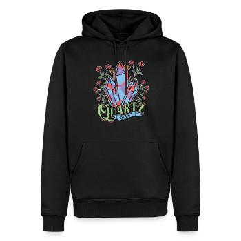 Géologie Géologue Géosciences Quartz Quest - Sweat à capuche Premium bio Homme - noir - Devant - Nico (187cm)