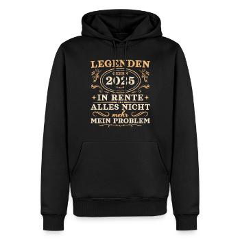 Rentner 2025 Legende in Rente - Männer Premium Bio Hoodie - Schwarz - Vorne - Nico (187cm)