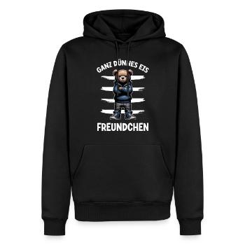 Very Thin Ice Cream Friend Funny Teddy Bear - Men’s Premium Organic Hoodie - black - Front - Nico (187cm)