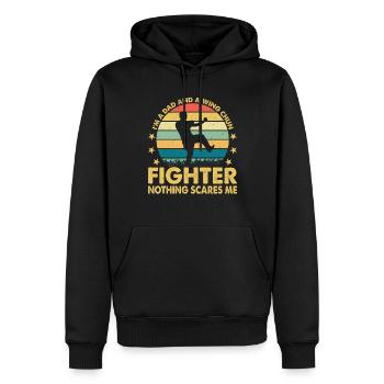 I'm a Dad and a Wing Chun Fighter nothing scares m - Männer Premium Bio Hoodie - Schwarz - Vorne - Nico (187cm)