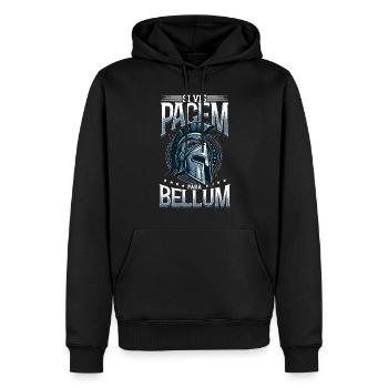 Si Vis Pacem Para Bellum, Lateinisch, Spartaner - Männer Premium Bio Hoodie - Schwarz - Vorne - Nico (187cm)