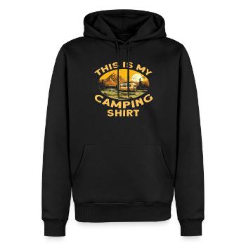 Outdoor -Abenteuer Dies Ist Mein Campingdesign - Männer Premium Bio Hoodie - Schwarz - Vorne - Nico (187cm)