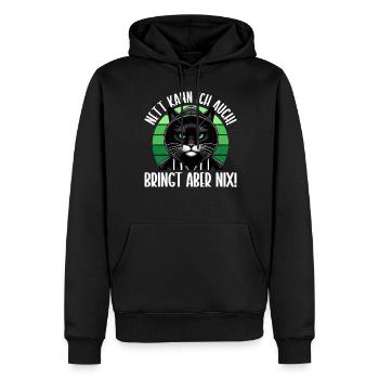 Je peux aussi être gentille ! Mais ça ne sert à rien ! Chat Drôle - Sweat à capuche Premium bio Homme - noir - Devant - Nico (187cm)