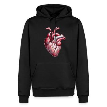 Anatomisches Herz Blumen - Männer Premium Bio Hoodie - Schwarz - Vorne - Nico (187cm)