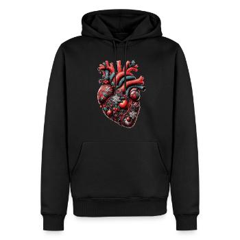 Weihnachten Anatomisches Herz - Männer Premium Bio Hoodie - Schwarz - Vorne - Nico (187cm)