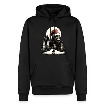 Weihnachtsmann Bigfoot - Männer Premium Bio Hoodie - Schwarz - Vorne - Nico (187cm)