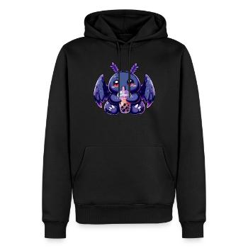 Mothman Bubble Tea - Männer Premium Bio Hoodie - Schwarz - Vorne - Nico (187cm)