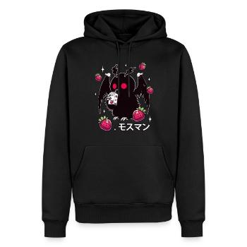 Strawberry Milk Shake Carton Mothman - Männer Premium Bio Hoodie - Schwarz - Vorne - Nico (187cm)