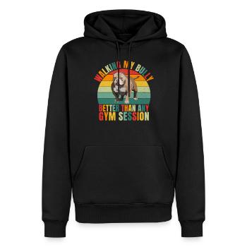 American Bully Gifts - Männer Premium Bio Hoodie - Schwarz - Vorne - Nico (187cm)