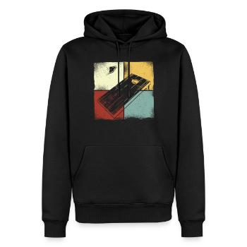 Cornhole Team Bean Bag Player - Männer Premium Bio Hoodie - Schwarz - Vorne - Nico (187cm)