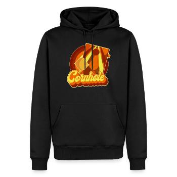 Cornhole Team Bean Bag Player - Männer Premium Bio Hoodie - Schwarz - Vorne - Nico (187cm)