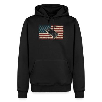 Cornhole Team Bean Bag Player - Männer Premium Bio Hoodie - Schwarz - Vorne - Nico (187cm)