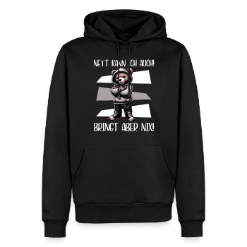 Je peux aussi être gentille ! Mais cela ne sert à rien ! Nounours - Sweat à capuche Premium bio Homme - noir - Devant - Nico (187cm)