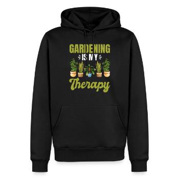 Gardening Landscaping - Gardening is My Therapy - Männer Premium Bio Hoodie - Schwarz - Vorne - Nico (187cm)