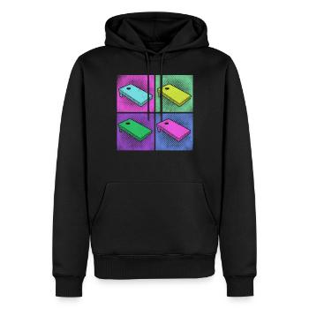 Joueur de sac de haricots de l’équipe Cornhole - Sweat à capuche Premium bio Homme - noir - Devant - Nico (187cm)