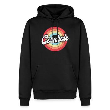 Joueur de sac de haricots de l’équipe Cornhole - Sweat à capuche Premium bio Homme - noir - Devant - Nico (187cm)