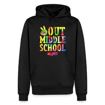 Peace Out Mittelschule Klasse von 2024 Tie Dye - Männer Premium Bio Hoodie - Schwarz - Vorne - Nico (187cm)