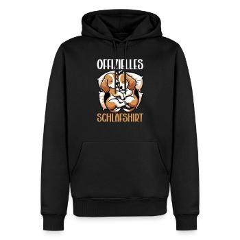 Official Sleep Shirt Funny Beagle Dog - Men’s Premium Organic Hoodie - black - Front - Nico (187cm)