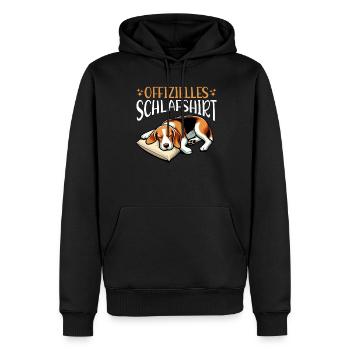 Official Sleep Shirt Funny Beagle Dog - Men’s Premium Organic Hoodie - black - Front - Nico (187cm)