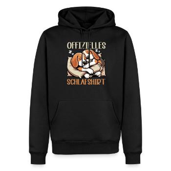 Official Sleep Shirt Funny Beagle Dog - Men’s Premium Organic Hoodie - black - Front - Nico (187cm)