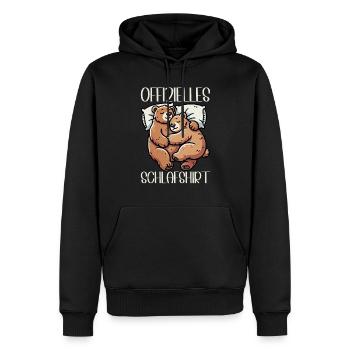 Offizielles Schlafshirt Lustiger Grizzly Bär - Männer Premium Bio Hoodie - Schwarz - Vorne - Nico (187cm)