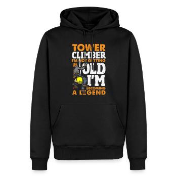 Grimpeur de tour Technicien Ouvrier de tour - Sweat à capuche Premium bio Homme - noir - Devant - Nico (187cm)