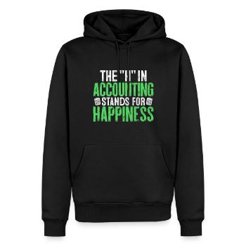 Le H en comptabilité Drôle CPA Fiscalité Comptable - Sweat à capuche Premium bio Homme - noir - Devant - Nico (187cm)