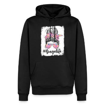 Bingo Life Messy Bun Drôle Loterie Jeux de hasard Bingo - Sweat à capuche Premium bio Homme - noir - Devant - Nico (187cm)