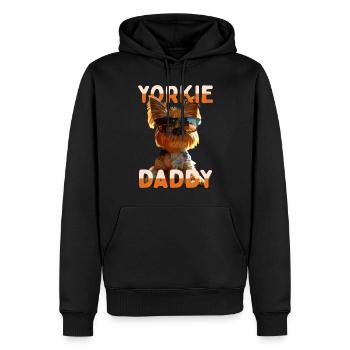 Yorkie Daddy Papa Fête des Pères Dad Yorkshire Terrier - Sweat à capuche Premium bio Homme - noir - Devant - Nico (187cm)
