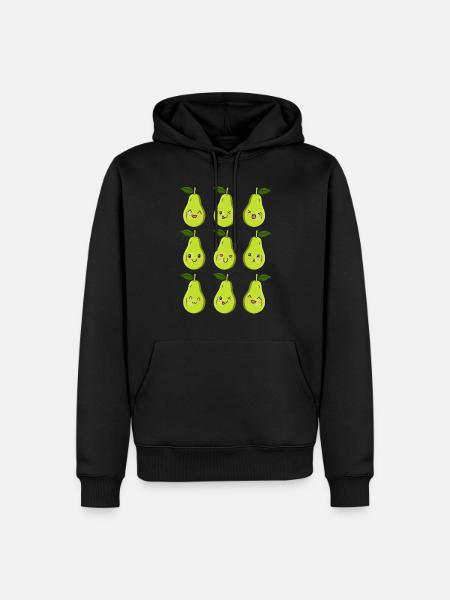 Funny Pear Face Funny Pear - Herre Premium økologisk hoodie - sort