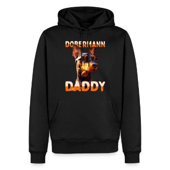 Dobermann Daddy Papa Vater Vatertag Dad Doberman - Männer Premium Bio Hoodie - Schwarz - Vorne - Nico (187cm)