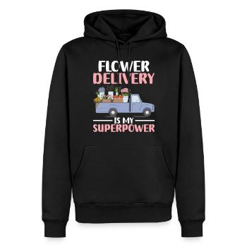 Blumenlieferung ist meine Superkraft Lustige Lieferung - Männer Premium Bio Hoodie - Schwarz - Vorne - Nico (187cm)