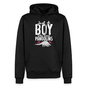 Nur ein Junge, der Schuppentiere liebt Ameisenbär Schuppentier - Männer Premium Bio Hoodie - Schwarz - Vorne - Nico (187cm)