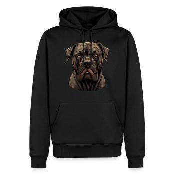 Cane corso - Sweat à capuche Premium bio Homme - noir - Devant - Nico (187cm)