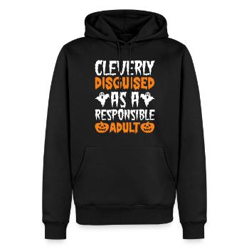 Cleverly Disguised As A Responsible Adult - Men’s Premium Organic Hoodie - black - Front - Nico (187cm)
