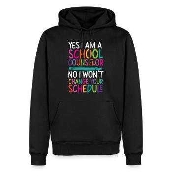 Conseiller scolaire Oui Je suis une école - Sweat à capuche Premium bio Homme - noir - Devant - Nico (187cm)
