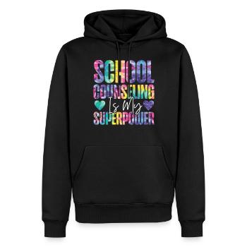 Conseillère scolaire Tie Dye School - Sweat à capuche Premium bio Homme - noir - Devant - Nico (187cm)