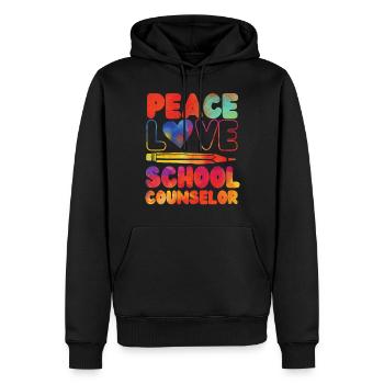 conseillère scolaire fille aquarelle - Sweat à capuche Premium bio Homme - noir - Devant - Nico (187cm)