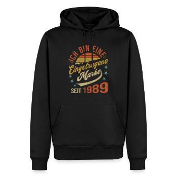 35e anniversaire J’ai 35 ans marque déposée - Sweat à capuche Premium bio Homme - noir - Devant - Nico (187cm)