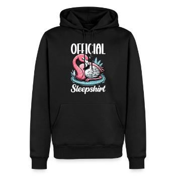 Offizielles Schlafshirt Lustiger Flamingo Pyjama - Männer Premium Bio Hoodie - Schwarz - Vorne - Nico (187cm)