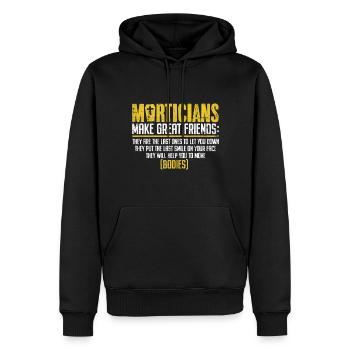 Les pompes funèbres se font de grands amis Embaumement amusant - Sweat à capuche Premium bio Homme - noir - Devant - Nico (187cm)