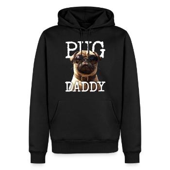 Pug Daddy Mops Papa Vatertag Pug Dad Süßer Mops - Männer Premium Bio Hoodie - Schwarz - Vorne - Nico (187cm)
