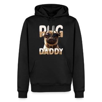 Pug Daddy Mops Papa Vatertag Pug Dad Süßer Mops - Männer Premium Bio Hoodie - Schwarz - Vorne - Nico (187cm)