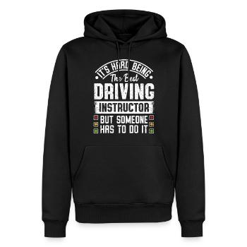 Drôle instructeur de conduite permis Permis de conduire - Sweat à capuche Premium bio Homme - noir - Devant - Nico (187cm)