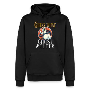 Devinez ce que les fantômes disent drôles de fantômes - Sweat à capuche Premium bio Homme - noir - Devant - Nico (187cm)