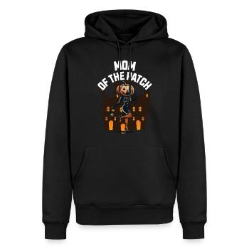 Mère du champ de citrouilles Drôle de dicton - Sweat à capuche Premium bio Homme - noir - Devant - Nico (187cm)