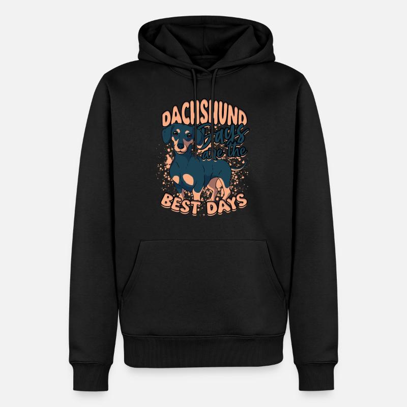 Teckel à poil dur - Sweat à capuche Premium bio Homme - noir